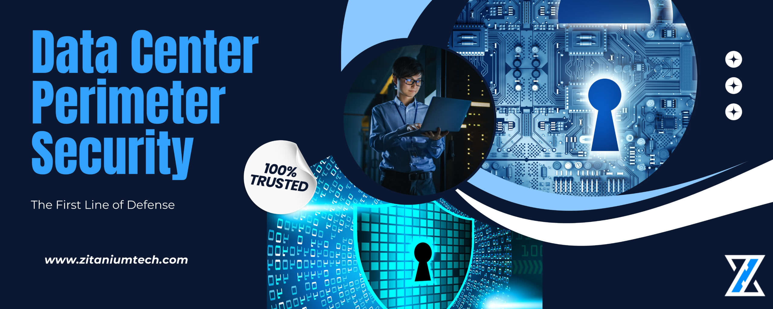 Dark Blue and White Modern Cyber Security Services Outdoor Banner