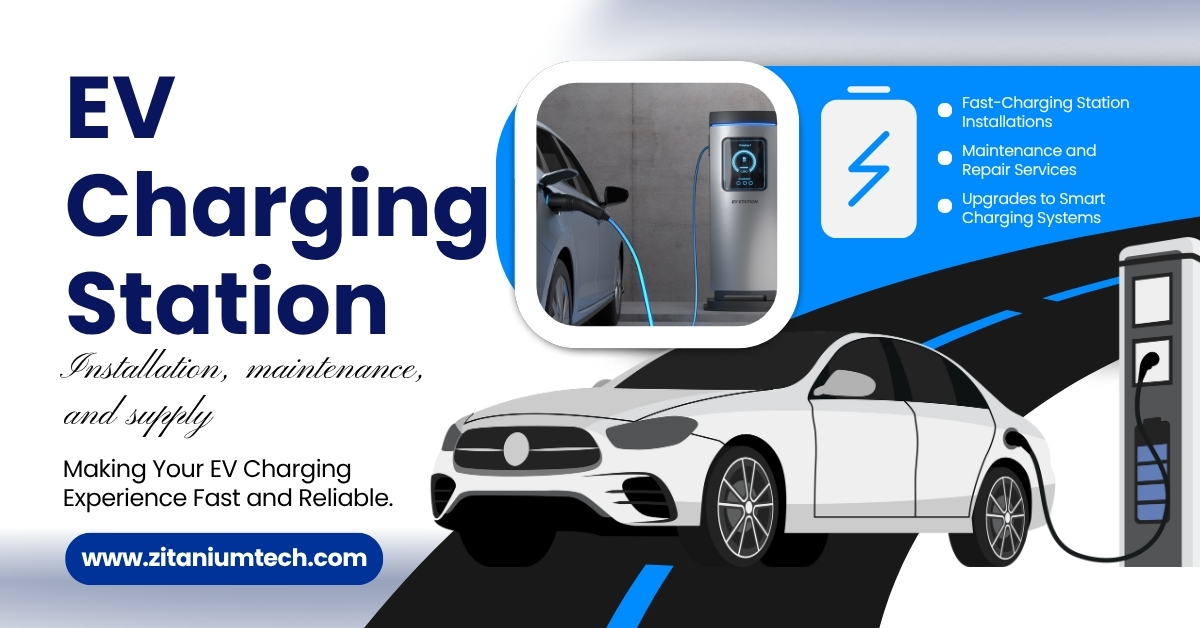 White Green And Black Modern EV Charging Station Installation Facebook Ad